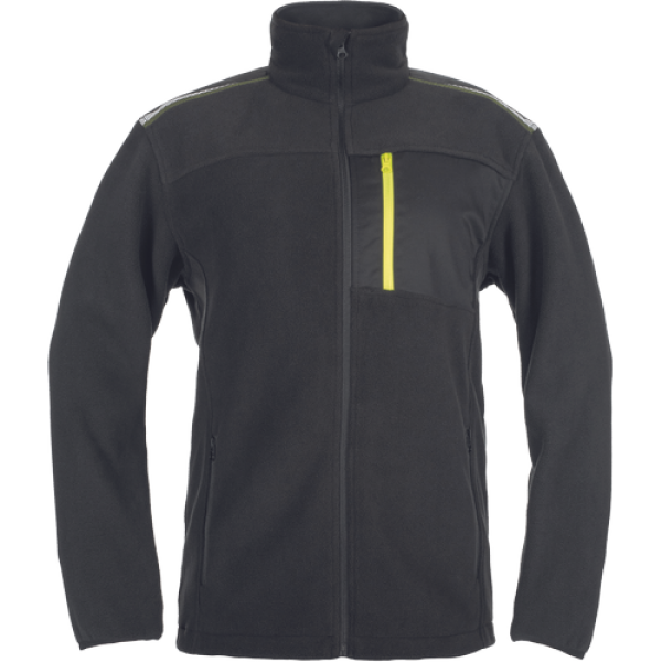 EMERTON STR fleece Herrenjacke schwarz/gelb