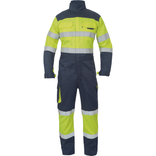 MULTINORM STROKE FR HV Herren HI-VIS-Overall gelb/navy