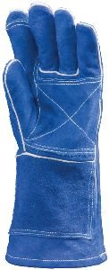 Kevlar® Hitzeschutz-Handschuh  Rindspaltleder, blau