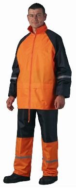 Regenschutzbekleidung Regenset Hose und Jacke orange/schwarz