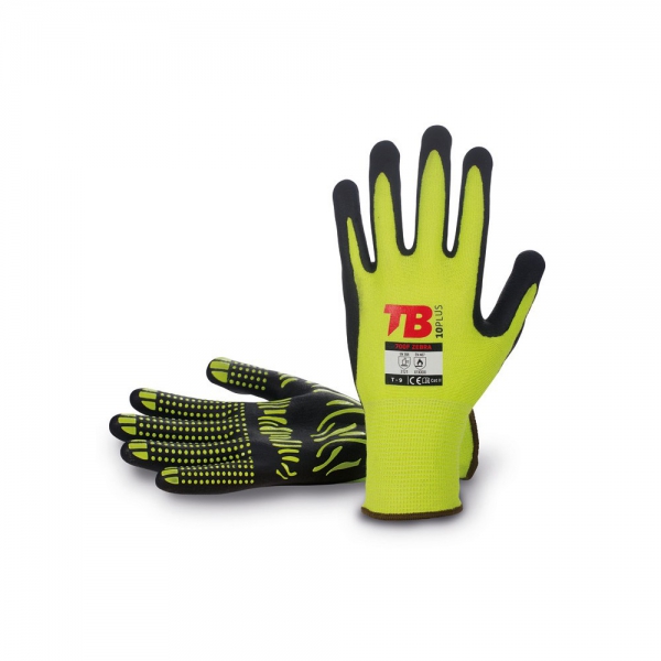 TB 700F ZEBRA Handschuhe aus Elasthan/BW mit Nitrilschaumbeschichtung