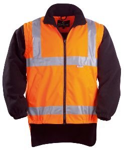 Jacke Hi-Viz mit Fleece-Futter Warnschutzjacke Oxford orange/schwarz