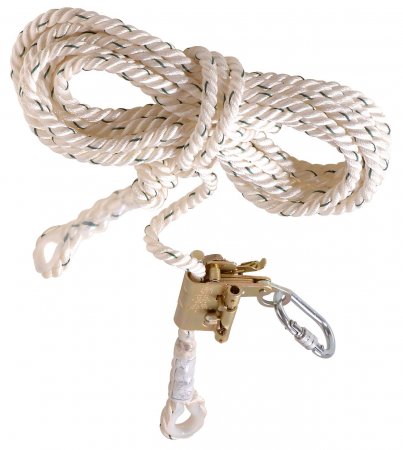 Mitlaufendes Auffanggerät auf 14 mm geschlagenem Seil 10 Meter Ø 14 mm