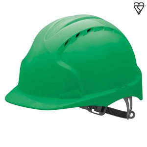 Evo3 Helm, Bauhelm, Schutzhelm  grün mit Belueftung JSP