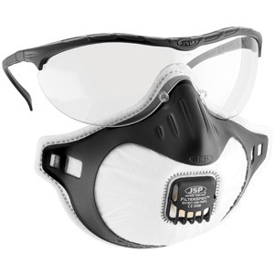 Atemschutzmaske FilterSpec® Schwarz mit FFP3 Filter - klare Brille