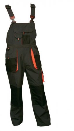 EMERTON Latzhose schwarz/orange, Arbeitslatzhose, Arbeitskleidung