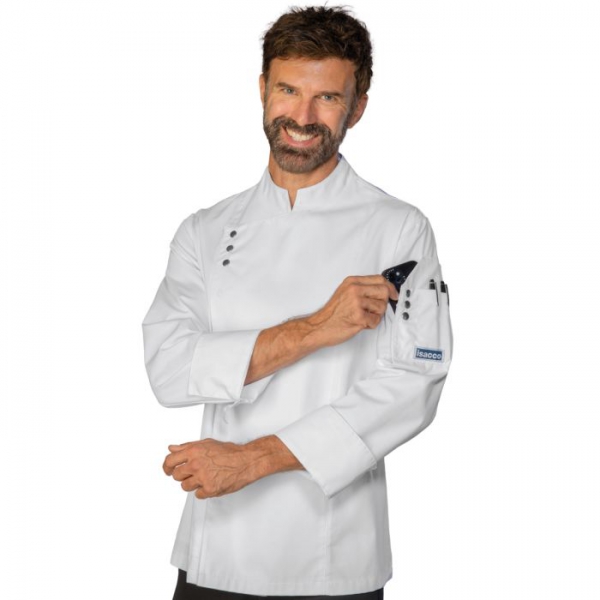 Kochjacke  Madrid LA, 65% Polyester 35% Cotton, weiss