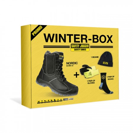 Safety Jogger Winter-BOX Sicherheitsschnürstiefel NORDIC S3 SRC CI Set schwarz
