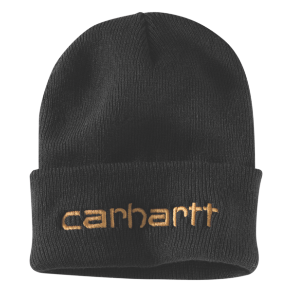 Isolierte Rippstrickmütze Mit Carhartt Bestickung