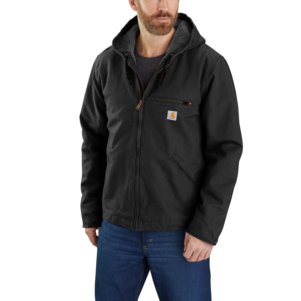 Carhartt Duck Jacke mit Kapuze undherpa-Futter