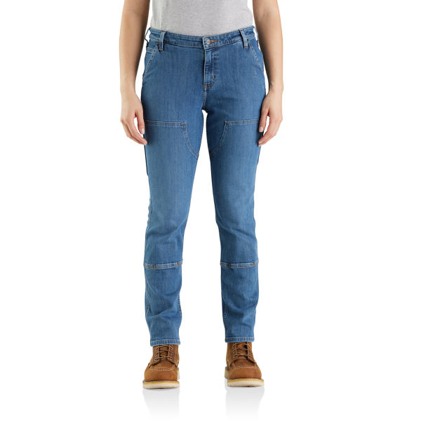 Relaxed Fit Straight Leg Jeans mit doppelter Frontpartie
