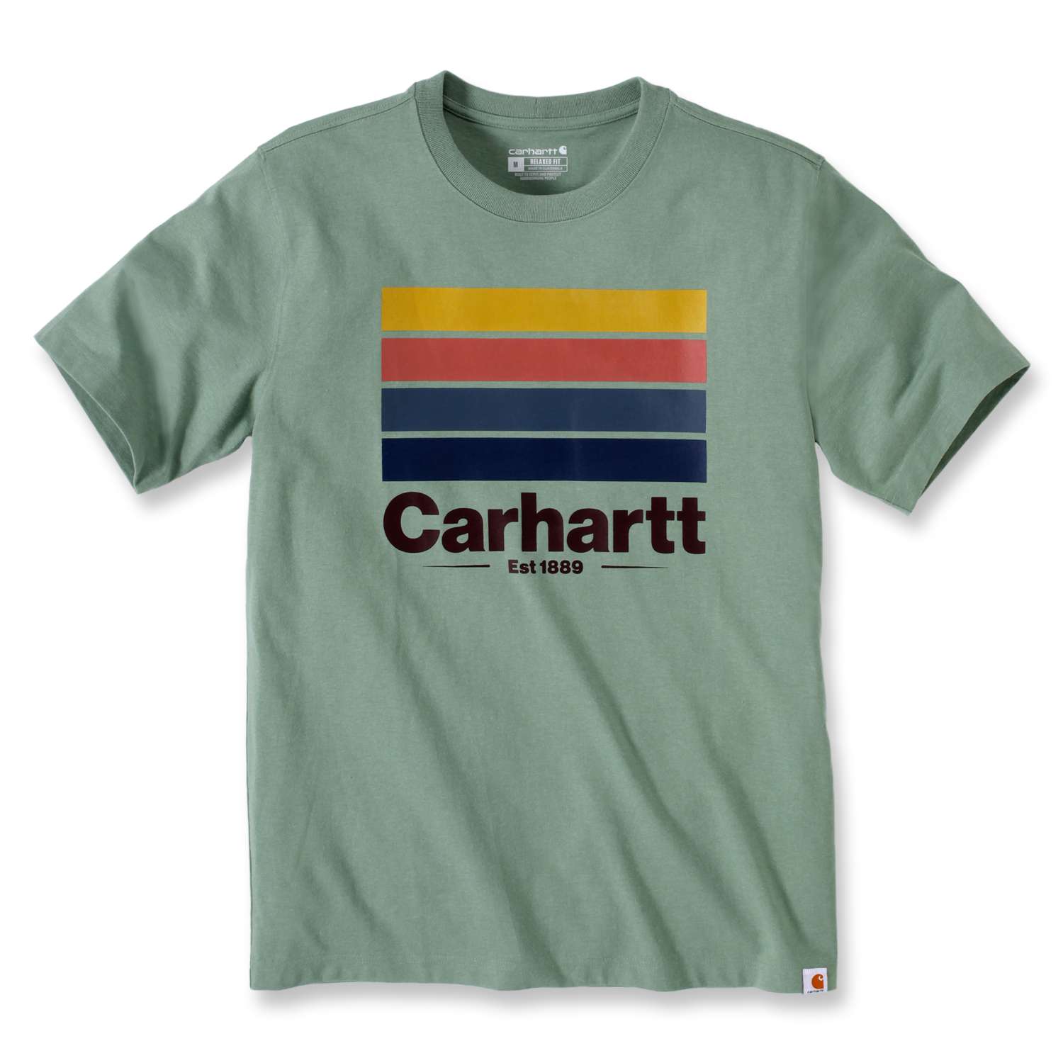 Kurzarm-T-Shirt mit mehrfarbigem Linienaufdruck