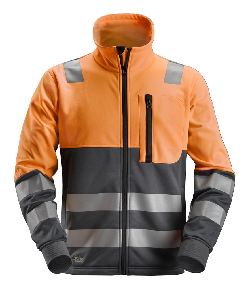 AllroundWork High-Vis Arbeitsjacke mit Reißverschluss, Kl. 2;;Warnschutzjacke 